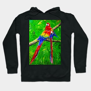 Parrots in a tropical forest Hoodie